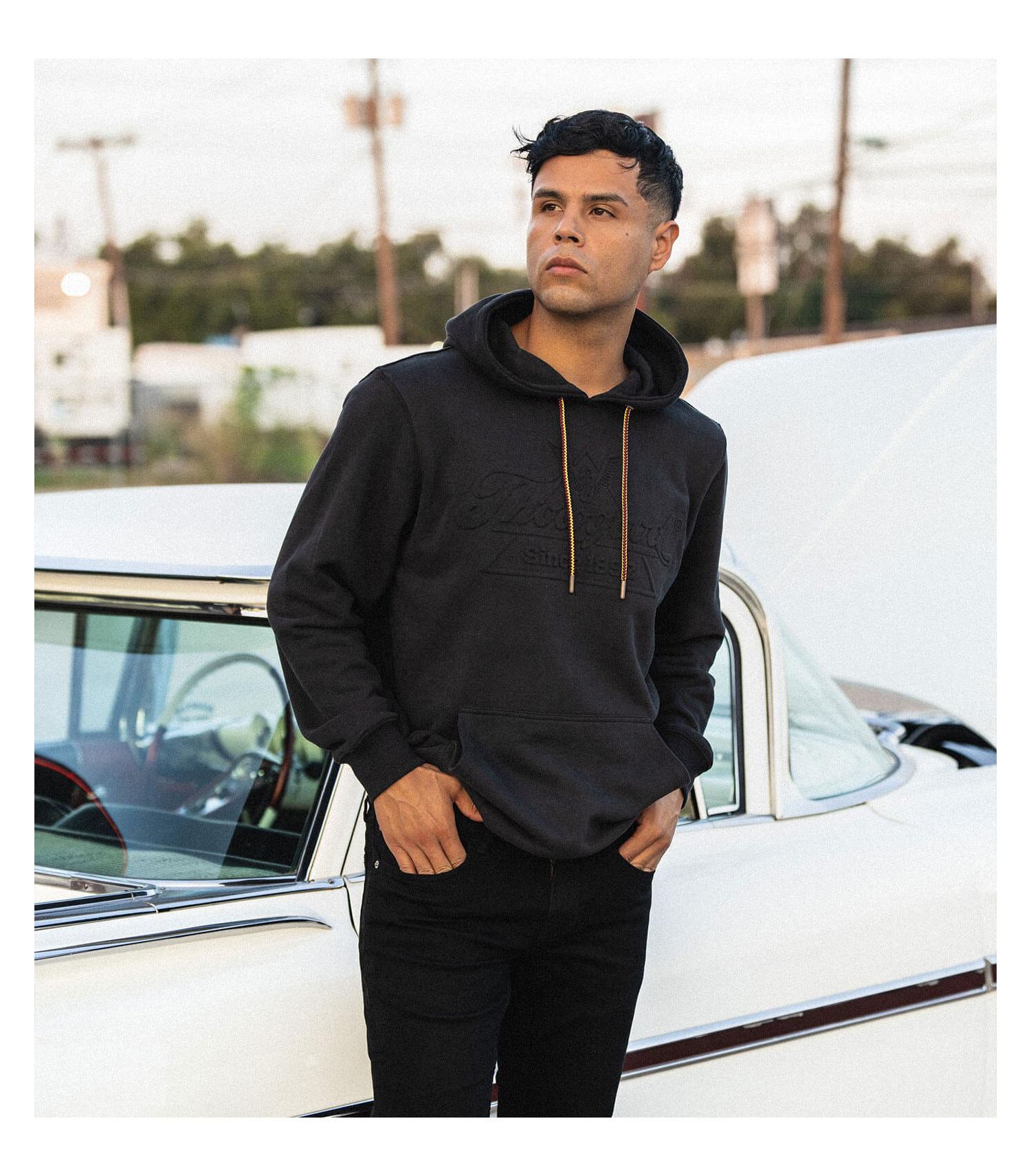 Big & Tall Heavyweight Embossed Logo Pullover Hoodie