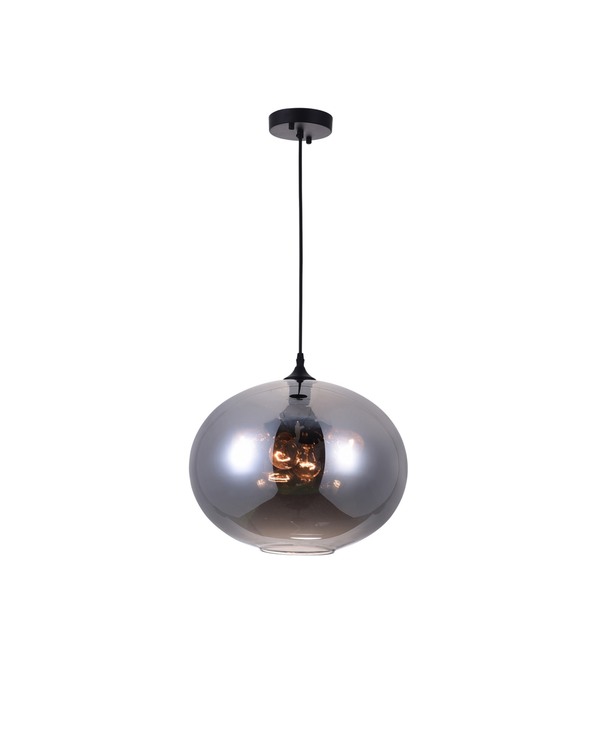 Cwi Lighting 14" Metal Glass 4 Light Down Pendant In Black
