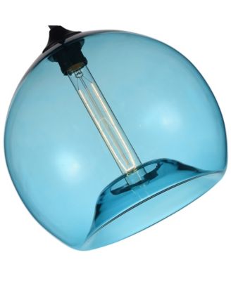 13" Metal Glass 1 Light Down Mini Pendant