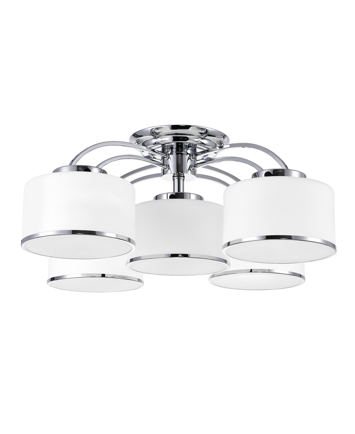 Cwi Lighting 10" Metal Frosted 5 Light Drum Shade Flush Mount