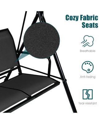 Outdoor Porch Swing Canopy Patio Swing Chair 3 Person Canopy Hammock