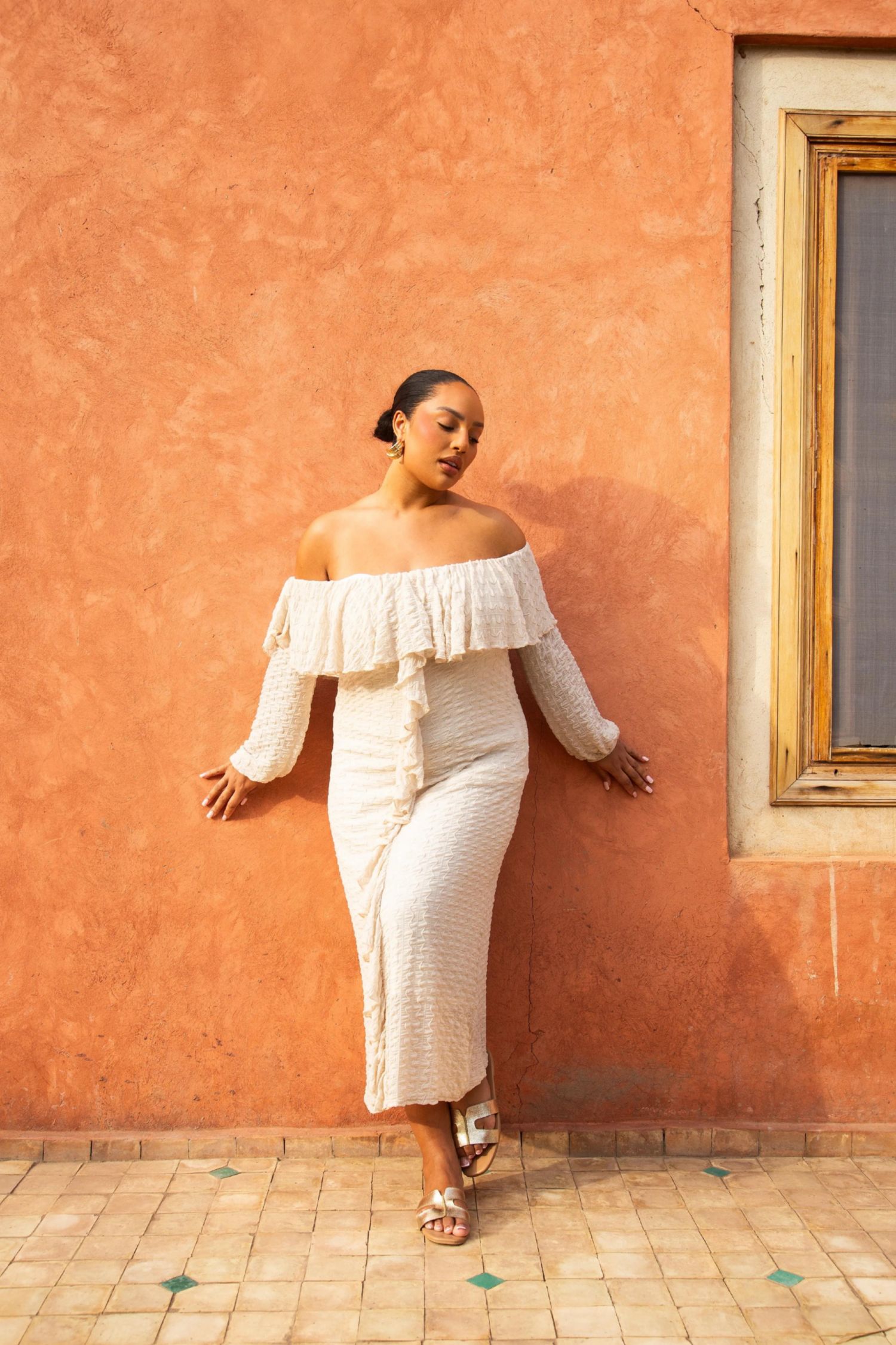 Women's Ruffle Bardot Dress
