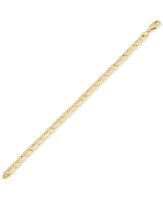 Polished Glitter Rope Link 22" Chain Necklace in 14k White Gold