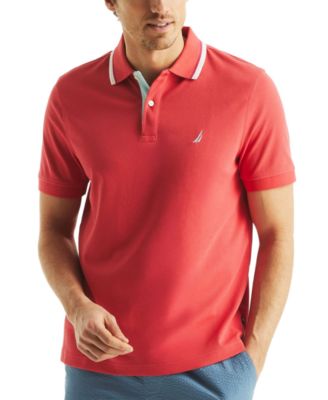 Men's Textured Tipped Collar Polo Shirt