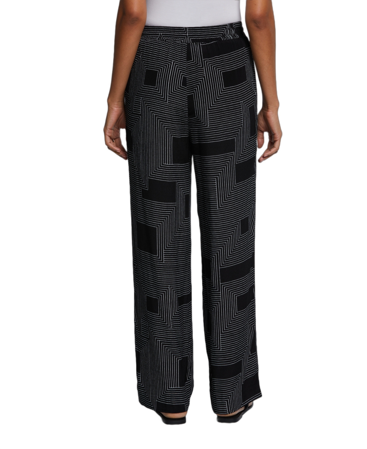 ELLA RAFAELLA PETITE ECO FABRIC PULL ON WIDE LEG PANTS 
