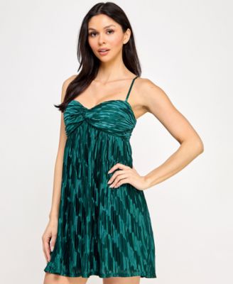 SENI & CADE - Women's Printed Pleated Mesh Fit & Flare Dress