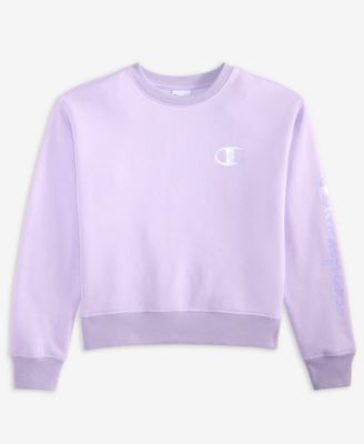 Champion - Big Girls Pullover Crewneck Sweatshirt