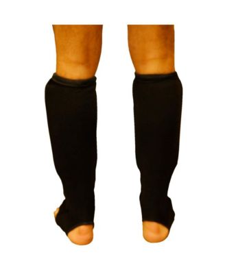 Nylon Shin and Instep Protectors for Muay Thai, Kickboxing, MMA – High-Density EVA Foam, Easy Slip-On Design, Breathable Cool Lining, Thick Padding for Impact Protection, Pair of Shin Guards, Medium