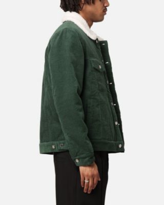 Men's Chelsea Corduroy Sherpa Jacket- Dark Green, S