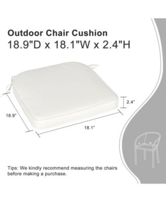 Outdoor Dining Chair Cushions Set of 4, Waterproof Patio Furniture Seat Cushions, Outdoor Chair Pads with Ties, 18 x 19 inch
