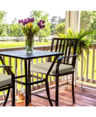 Outdoor Dining Chair Cushions Set of 4, Waterproof Patio Furniture Seat Cushions, Outdoor Chair Pads with Ties, 18 x 19 inch