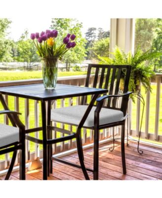 Outdoor Dining Chair Cushions Set of 4, Waterproof Patio Furniture Seat Cushions, Outdoor Chair Pads with Ties, 18 x 19 inch