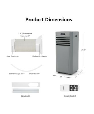 8000 BTU(Ashrae) 3-in-1 Portable Air Conditioner with Remote Control