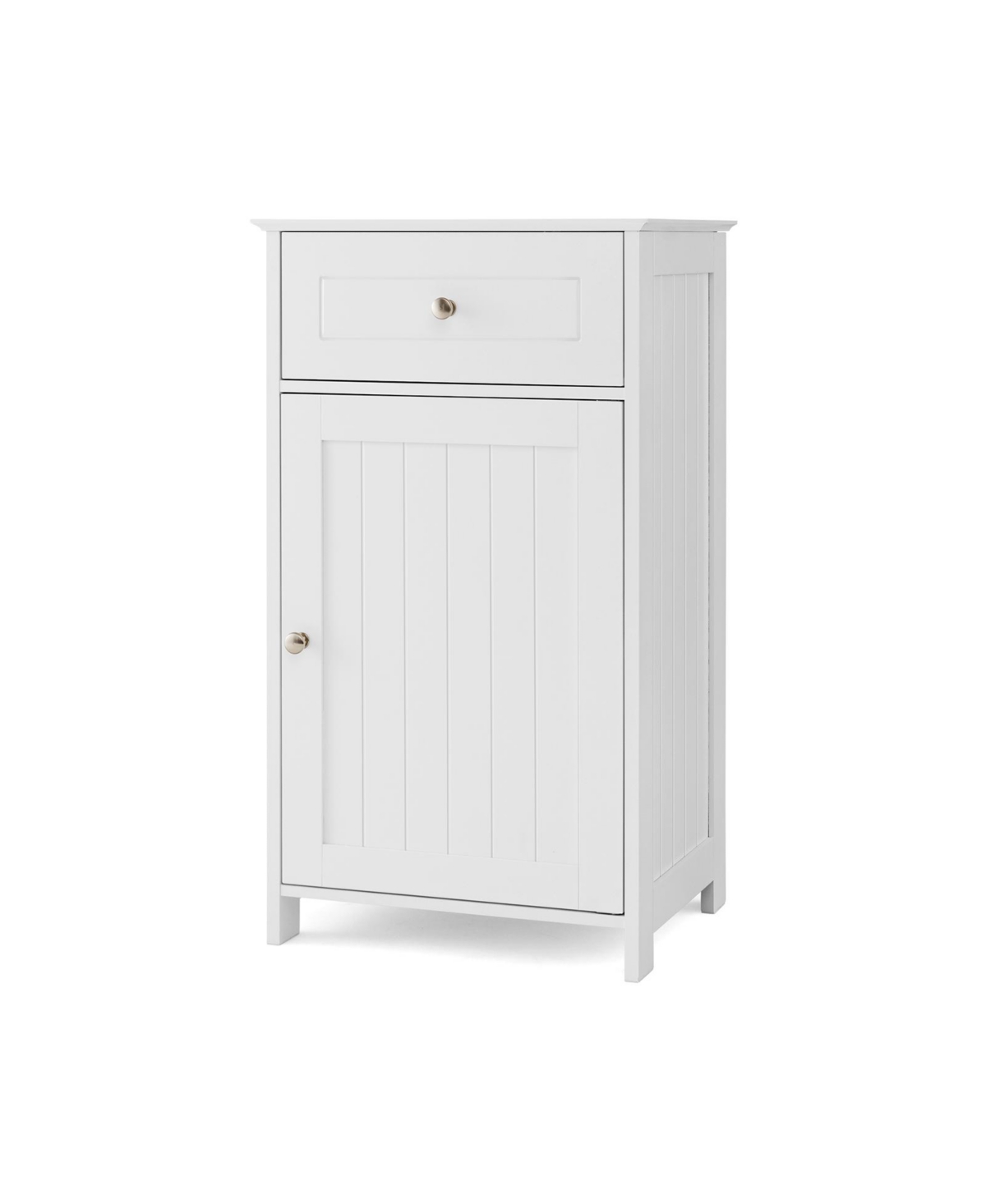 Bathroom Cabinet with Drawer Single Door with Adjustable Shelf - White