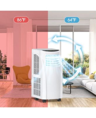 8000 BTU Air Conditioner Unit spaces up to 230 Sq.Ft with Remote Control Dehumidifier Function Window Wall Mount, 4 Caster Wheel, Sleep Mode and, White