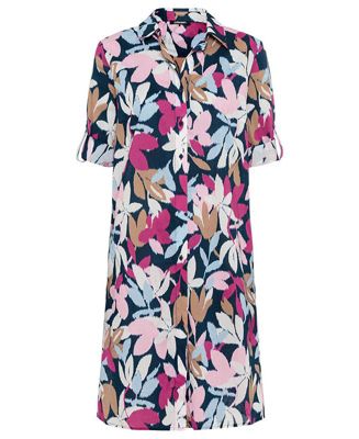 Women's Leaf Print Shirt Dress