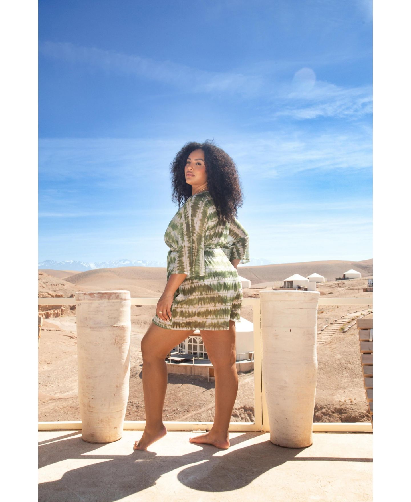 Женский ремень FASHION-SZN CURVE Textured Resort Playsuit With Belt, цвет: Зелёный — фото 3