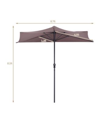 9 Feet Patio Bistro Half Round Umbrella without Weight Base