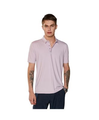 Men's Lilac Seamless Solid Polo T-Shirt