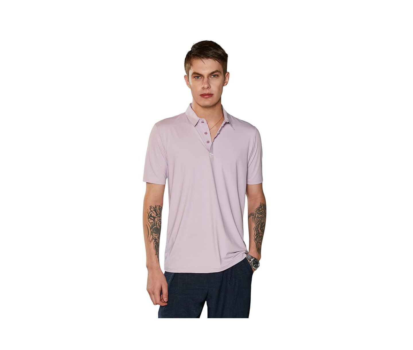 Мужская футболка Cahoot Campus Sutra Lilac Seamless Solid Polo, цвет: Фиолетовый — фото 1