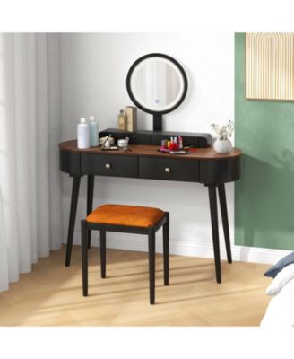 Makeup Vanity Table Set with LED Mirror and 3 Spacious Drawers