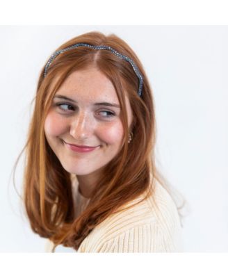 Wavy Beaded Headband - Ocean Blue