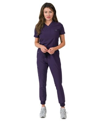 Women's 1-Pocket Top Knit Rib Cuff Jogger Pants Set