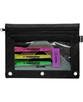 Pink Pencil Pouch For 3 Ring Binder, Zippered Binder Pencil Pouches, 3 Ring Pencil Pouch for Binder, Pencil Case for Binder, Large Pencil Bags for School, Home, and Office.