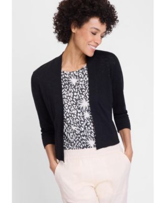 Women's Cropped Cardigan with Waist Tie