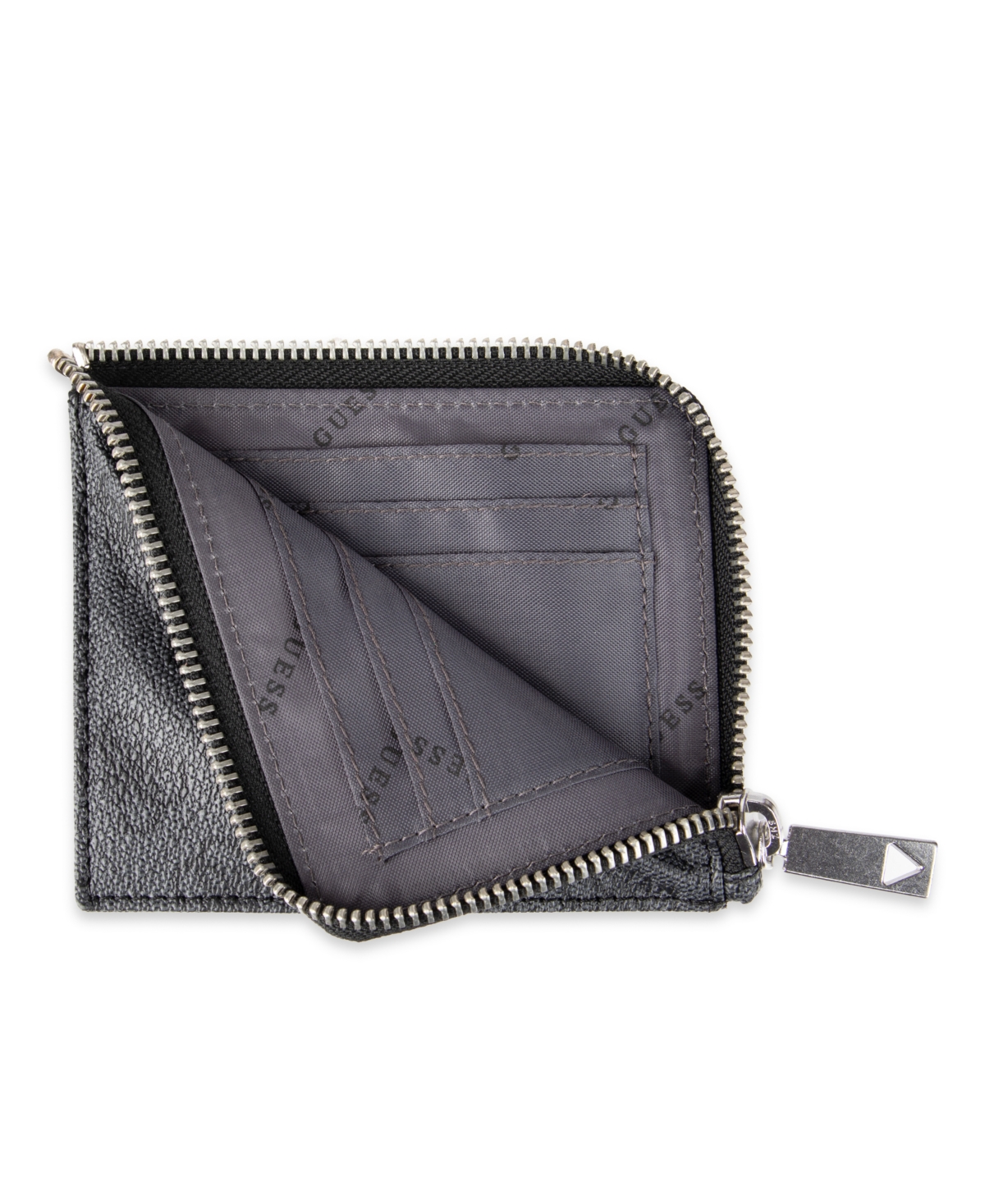 Guess Men's Rfid Quatro G Zip Around Card Case Wallet In Black