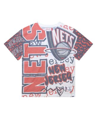 Мужская белая футболка Mitchell & Ness New Jersey Nets Jumbotron 2.0 сублимированная