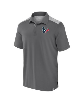 Мужская серая рубашка поло Fanatics Houston Texans с длинным рукавом от Fanatics