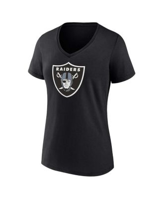 Women's Black Las Vegas Raiders Plus Size Mother's Day 1 Mom V-Neck T-Shirt