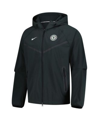 Мужская темно-зеленая толстовка Nike Chelsea Tech Fleece Raglan с капюшоном на молнии