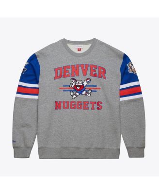 Мужская толстовка-пуловер Mitchell & Ness Heather Grey Denver Nuggets Hardwood Classics на всем протяжении 4.0