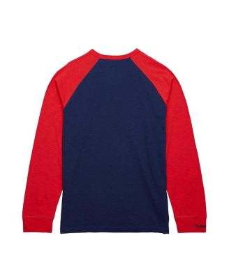 Men's Navy/Red Washington Capitals Legendary Slub Raglan Long Sleeve T-Shirt