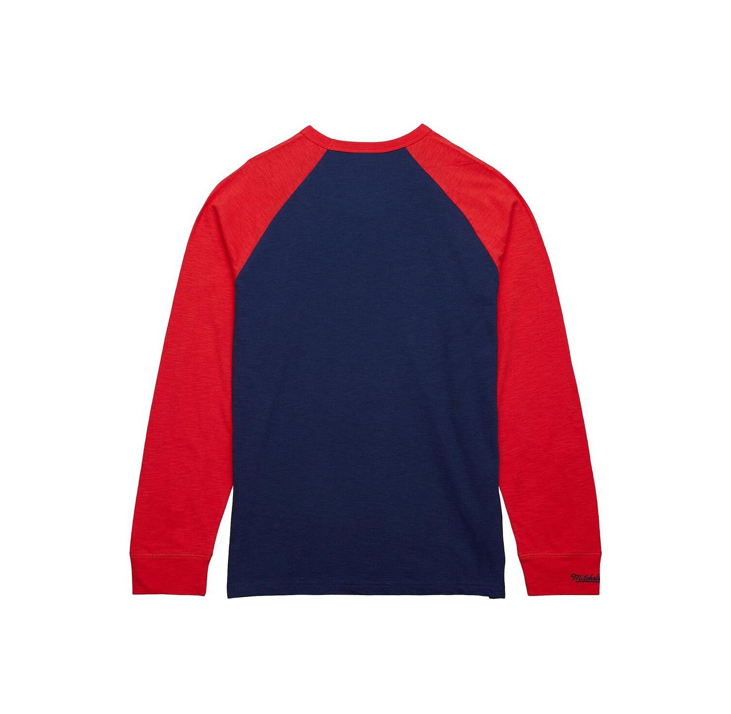 Men's Navy/Red Washington Capitals Legendary Slub Raglan Long Sleeve T-Shirt