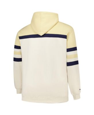 Men's Cream Michigan Wolverines Big Tall Head Coach Pullover Hoodie