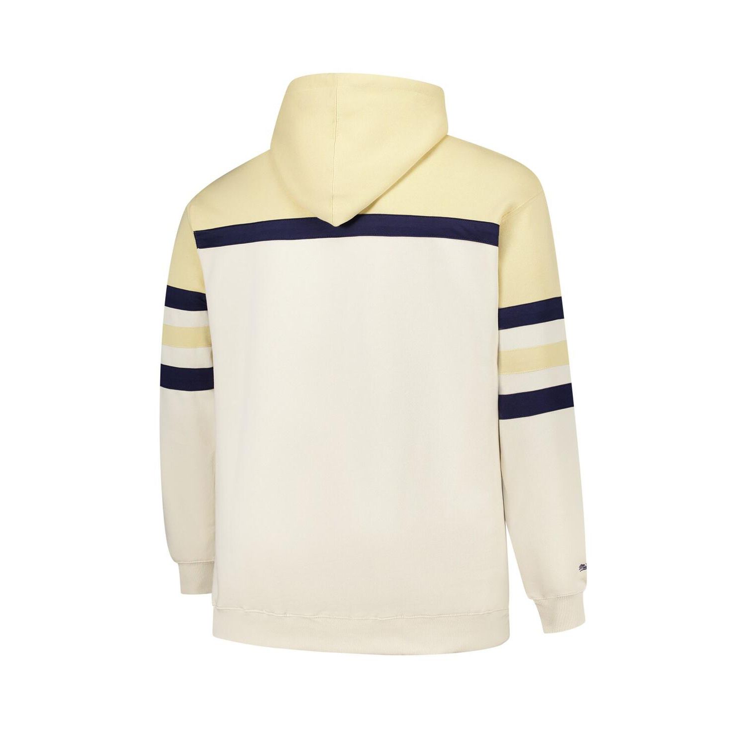 Men's Cream Michigan Wolverines Big & Tall Head Coach Pullover Hoodie