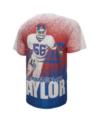 Мужская футболка Mitchell & Ness Lawrence Taylor Gray New York Giants Burst с изображением отставного игрока