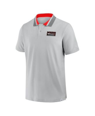 Мужская серая футболка-поло из пике с нашивкой в виде сетки Tempo Halfton Grid Формулы-1 для мужчин