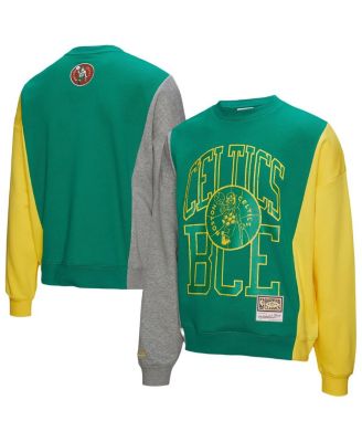Mitchell & Ness - Men's and Women's&nbsp;Kelly Green Boston Celtics Hardwood Classics Split 3 Pullover Sweatshirt