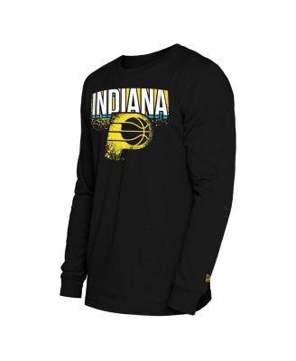 Мужская черная футболка Indiana Pacers 2024/25 City Edition с длинным рукавом от New Era