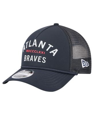 New Era - Men's Navy Atlanta Braves Minimalist 9FORTY A-Frame Adjustable Hat