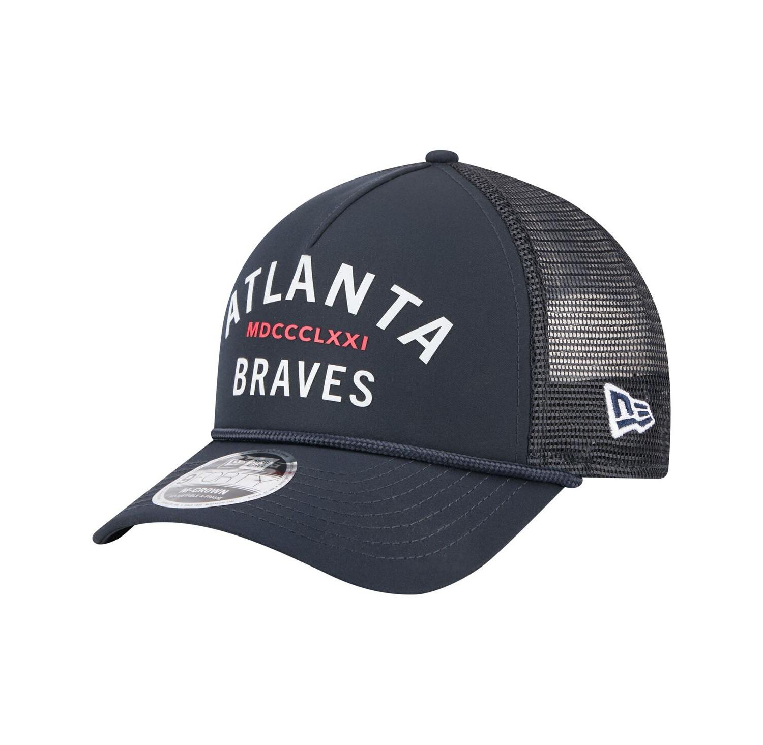 Men's Navy Atlanta Braves Minimalist 9FORTY A-Frame Adjustable Hat