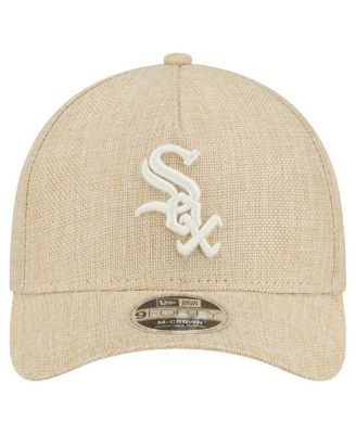 Мужская бежевая шляпа Chicago White Sox Cotton Weave M-Crown с А-образной оправой New Era, регулируемая на 9 футов