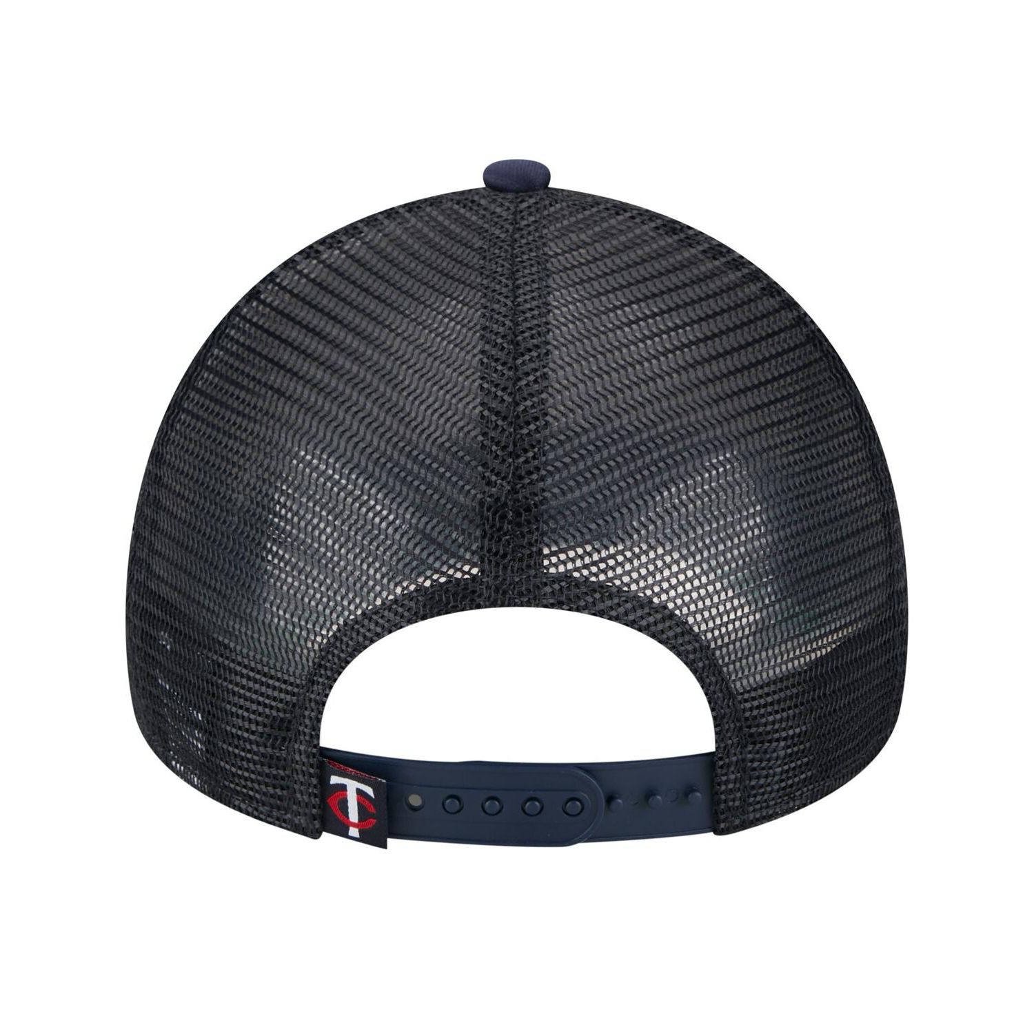Men's White/Navy Minnesota Twins Distressed 9FORTY A-Frame Adjustable Trucker Hat