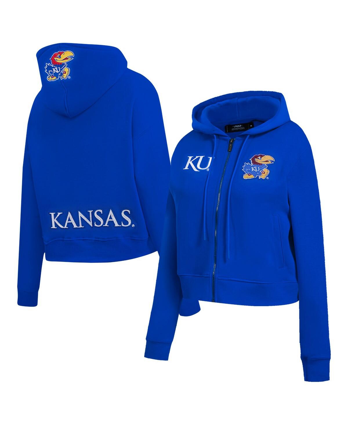 Women's Royal Kansas Jayhawks Game Day Sequin Full-Zip Hooded Jacket - Royal