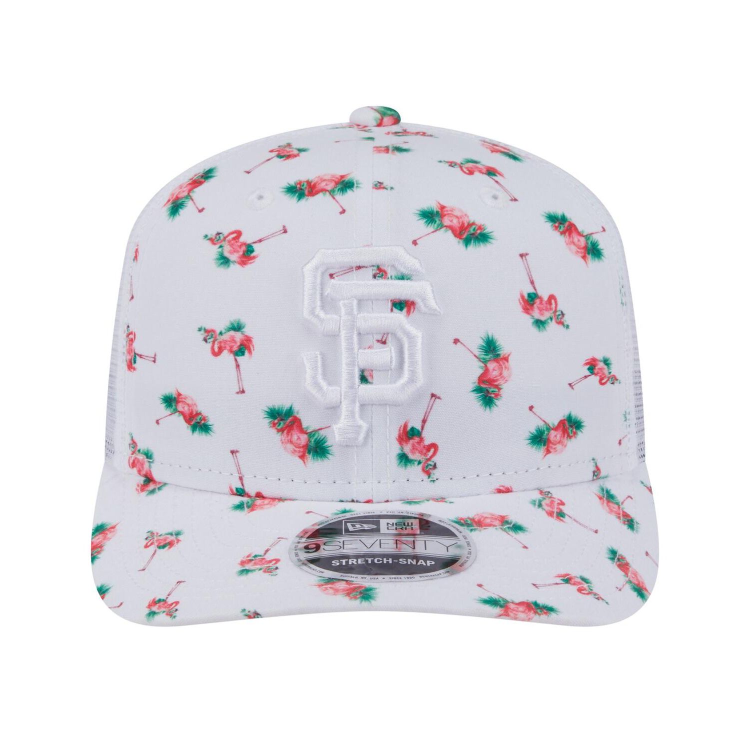 Men's White San Francisco Giants Flamingo Mesh Back 9SEVENTY Stretch-Snap Hat