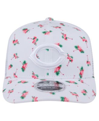 Мужская белая кепка с застежкой-молнией Cincinnati Reds Flamingo Mesh Back 9SEVENTY от New Era